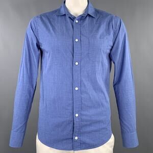BAND OF OUTSIDERS Size L Blue One Pocket Long Sleeve Shirt